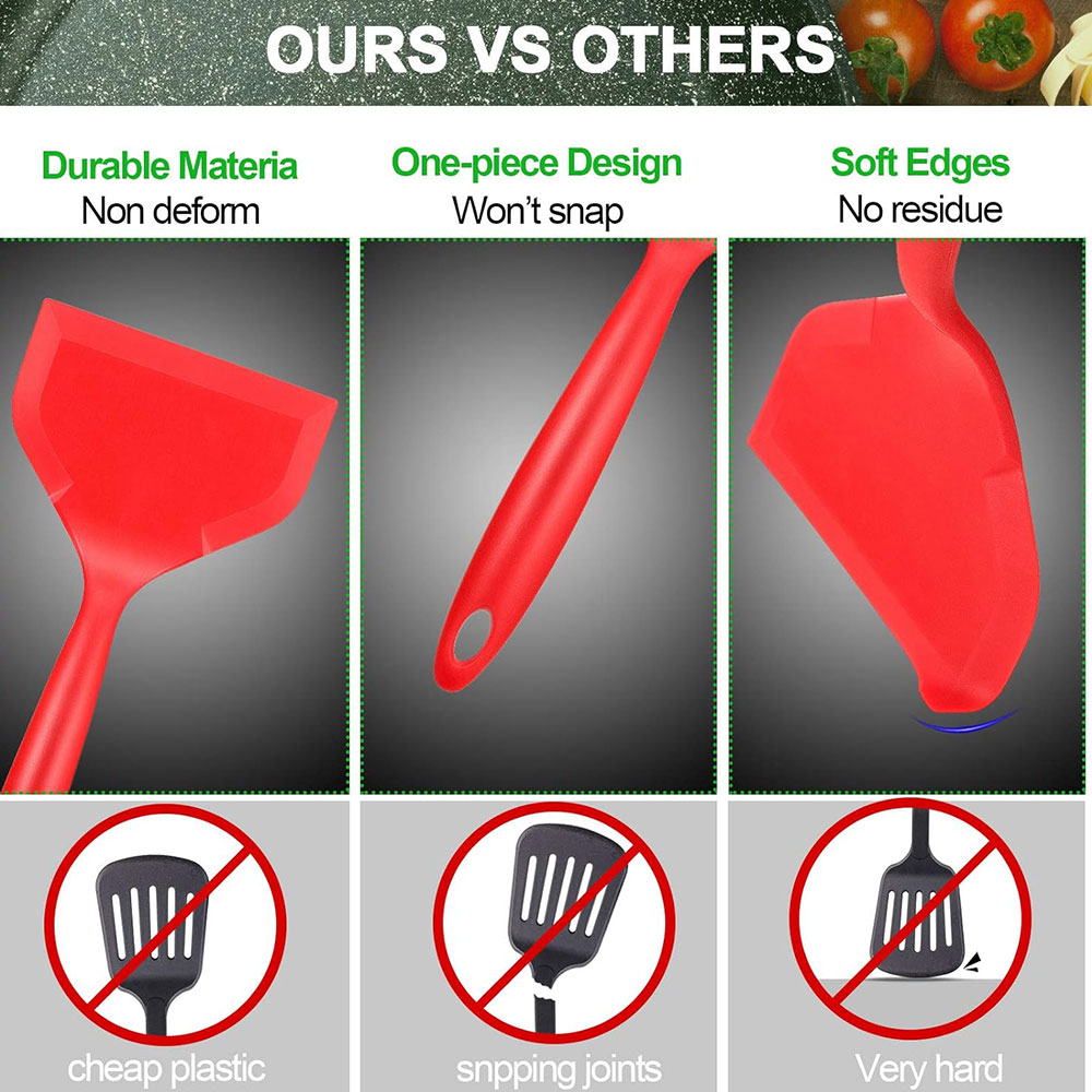 สีแดง BK Non-Stick ซิลิโคน Tur - Okonomiyaki Spatula บทวิจารณ์และราคา