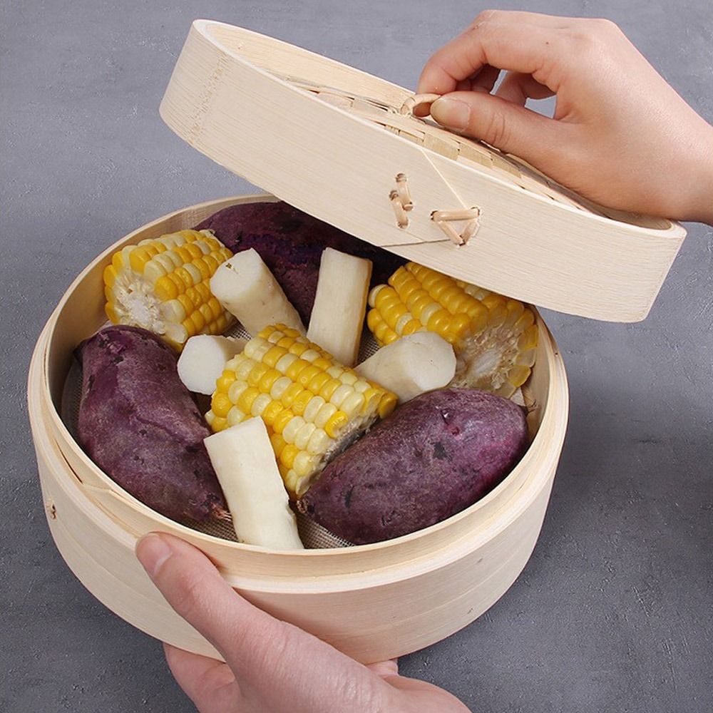 ตะกร้านึ่งไม้ไผ่พร้อมฝาปิด ตะก - Bao Steamer Bamboo บทวิจารณ์และราคา